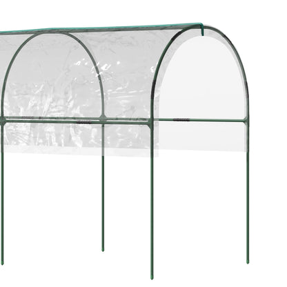 Outsunny Tunnel Tomato Greenhouse with 4 Hoops and Top Tap, Pointed Bottom and Guy Ropes, 400 x 123 x 171 cm, Clear