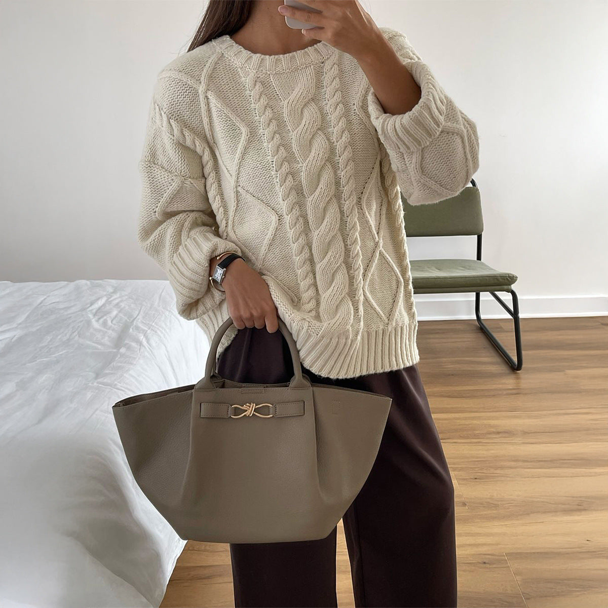 European And American Leisure Simple Wool Long Sleeve