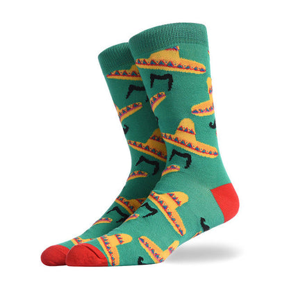 Fashion Creative Hamburger Pizza Alien Men Socks Cute Series