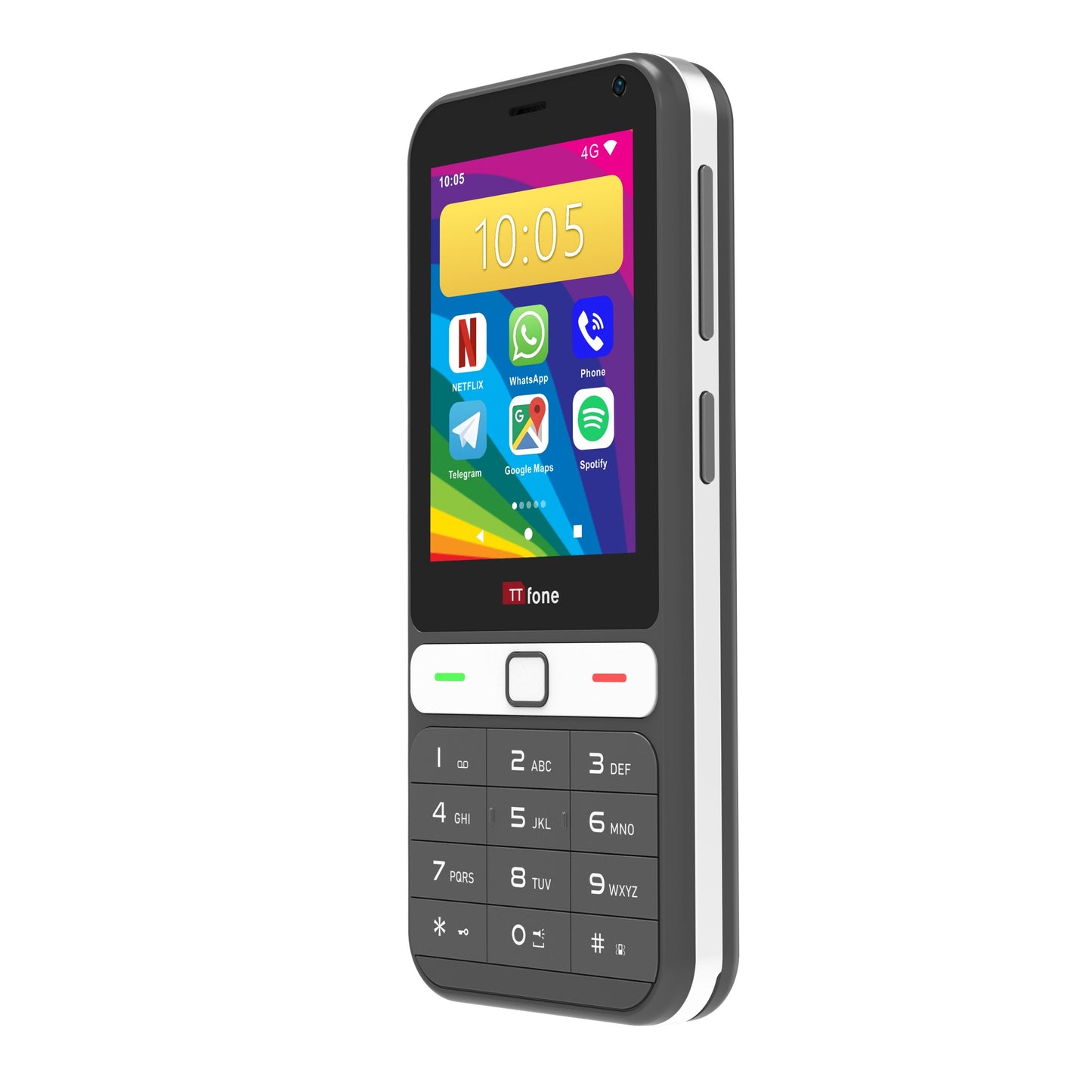 TTfone TT280  Simple 4G Dual SIM Bar Phone with Android, 2.8" Touchscreen, Keypad, 2MP Camera, USB-C - Easy to Use Unlocked Mobile (with USB Cable and EE Sim Card)