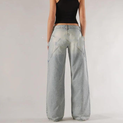 Loose Straight Wide Leg Mop Trousers