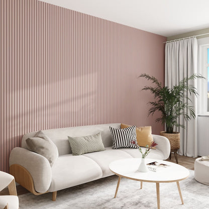 Acoustic Wall Panels in Dusky Pink with White Backing