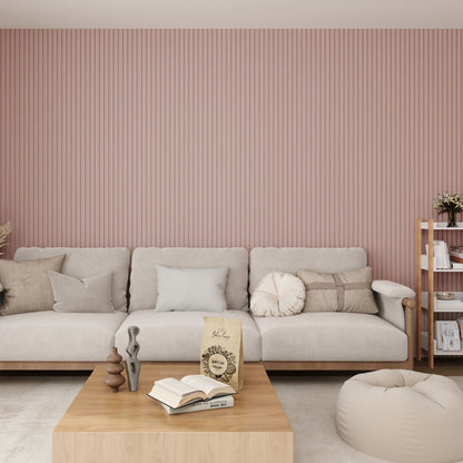Acoustic Wall Panels in Dusky Pink with White Backing