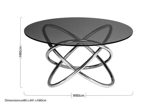 Cassy Smoked Glass Top Side Table