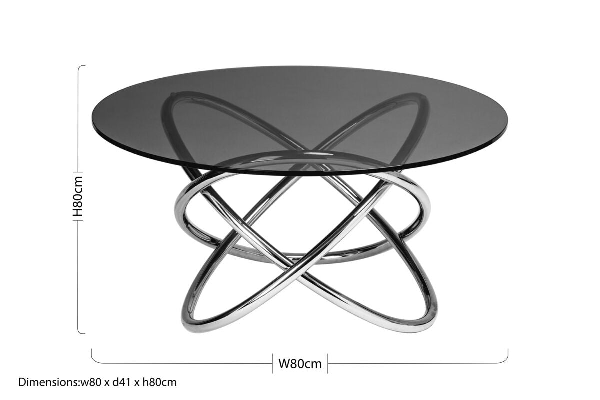 Cassy Smoked Glass Top Side Table