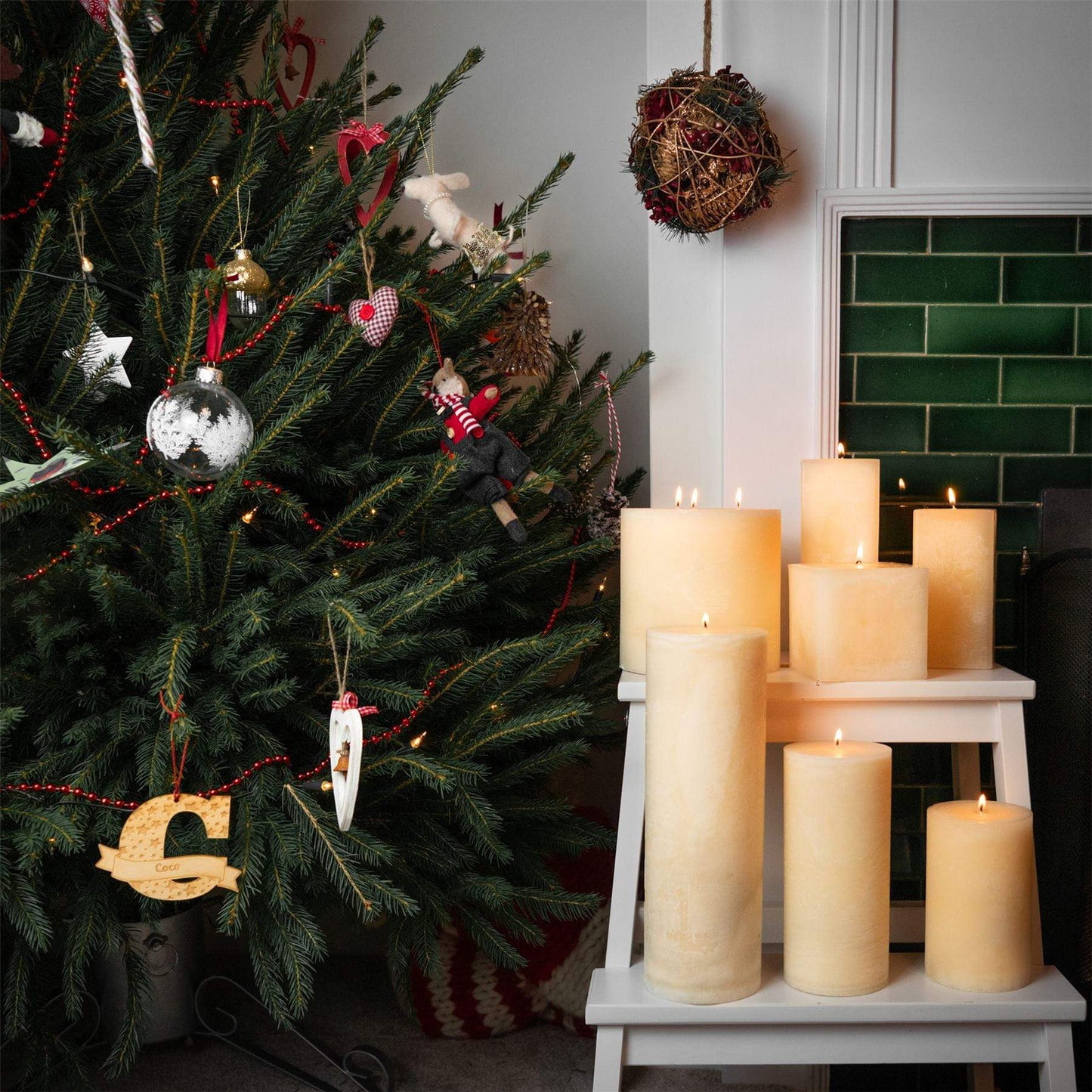 20cm Vanilla Round Pillar Candle