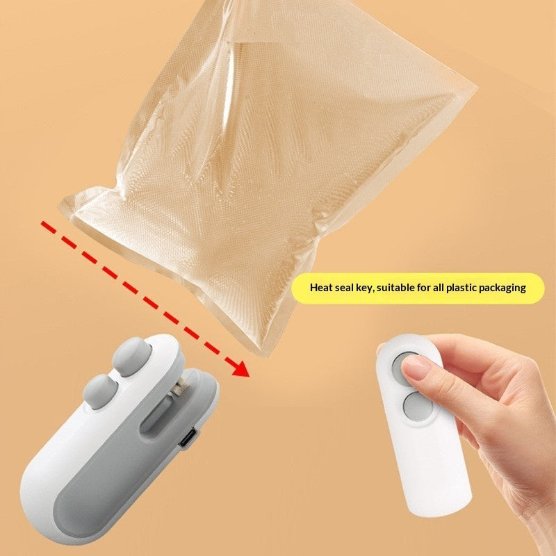 Mini 2 In 1 Sealer Heat Sealer Bag Opening Machine For Snacks Home USB Sealer Vacuum Sealer Snacks Plastic Bag Heat Sealer