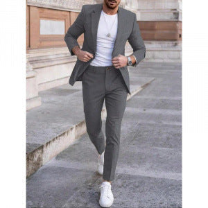 Men's Casual Suit Two-piece Set