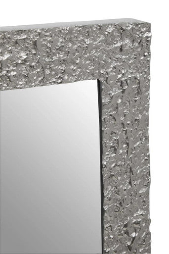 Akola Textured Silver Frame Rectangular Wall Mirror