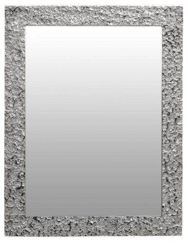 Akola Textured Silver Frame Rectangular Wall Mirror