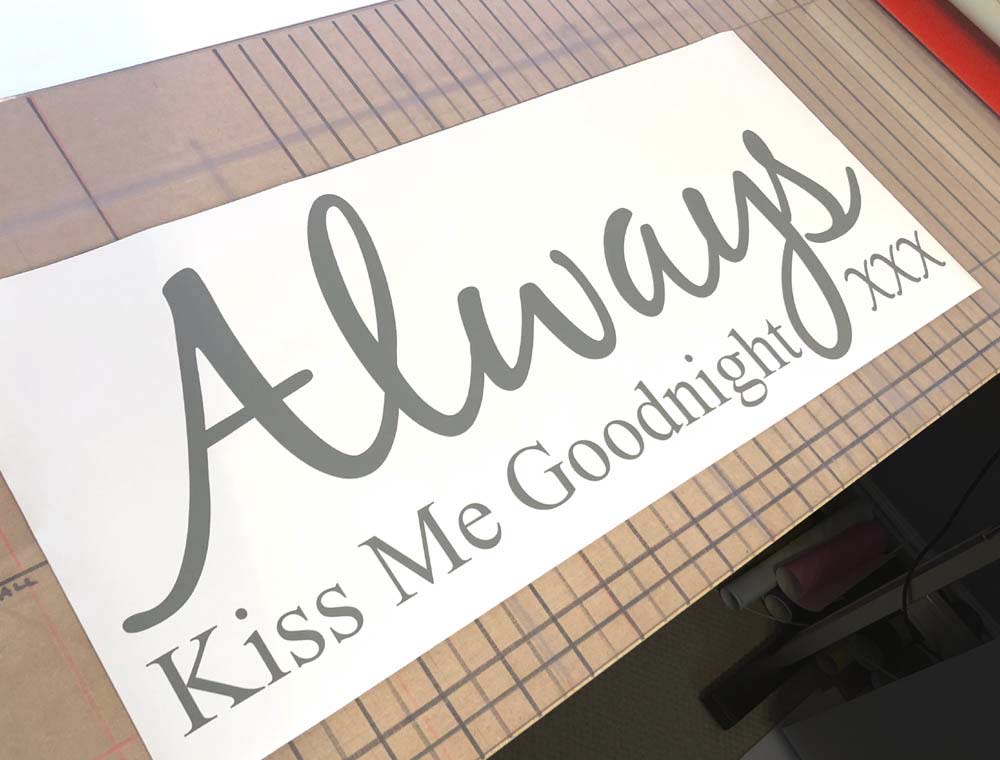 Always Kiss Me Goodnight Wall Sticker Decal – Romantic Couples Bedroom Decor