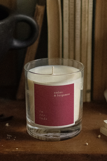Amber & Bergamot Scented Candle
