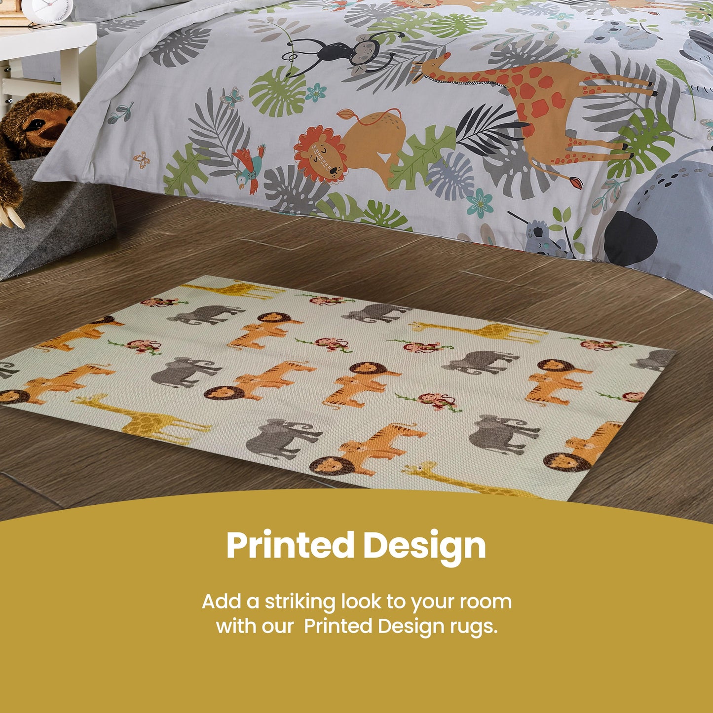 Animal Printed Rug Safari Modern Non-Slip Soft Durable Floor Rug