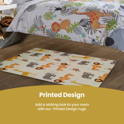 Animal Printed Rug Safari Modern Non-Slip Soft Durable Floor Rug