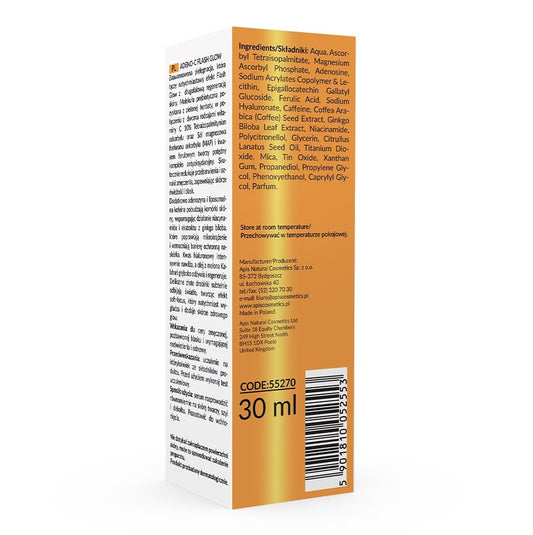 ADENO-C Flash Glow Home terapis - Brightening Serum with vitamin C 10% & ferulic acid 30ml