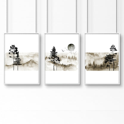 Art prints Scandinavian for bedroom | set of 3 wall art prints