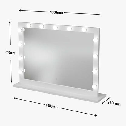 Audrey Hollywood Mirror White 100x80cm