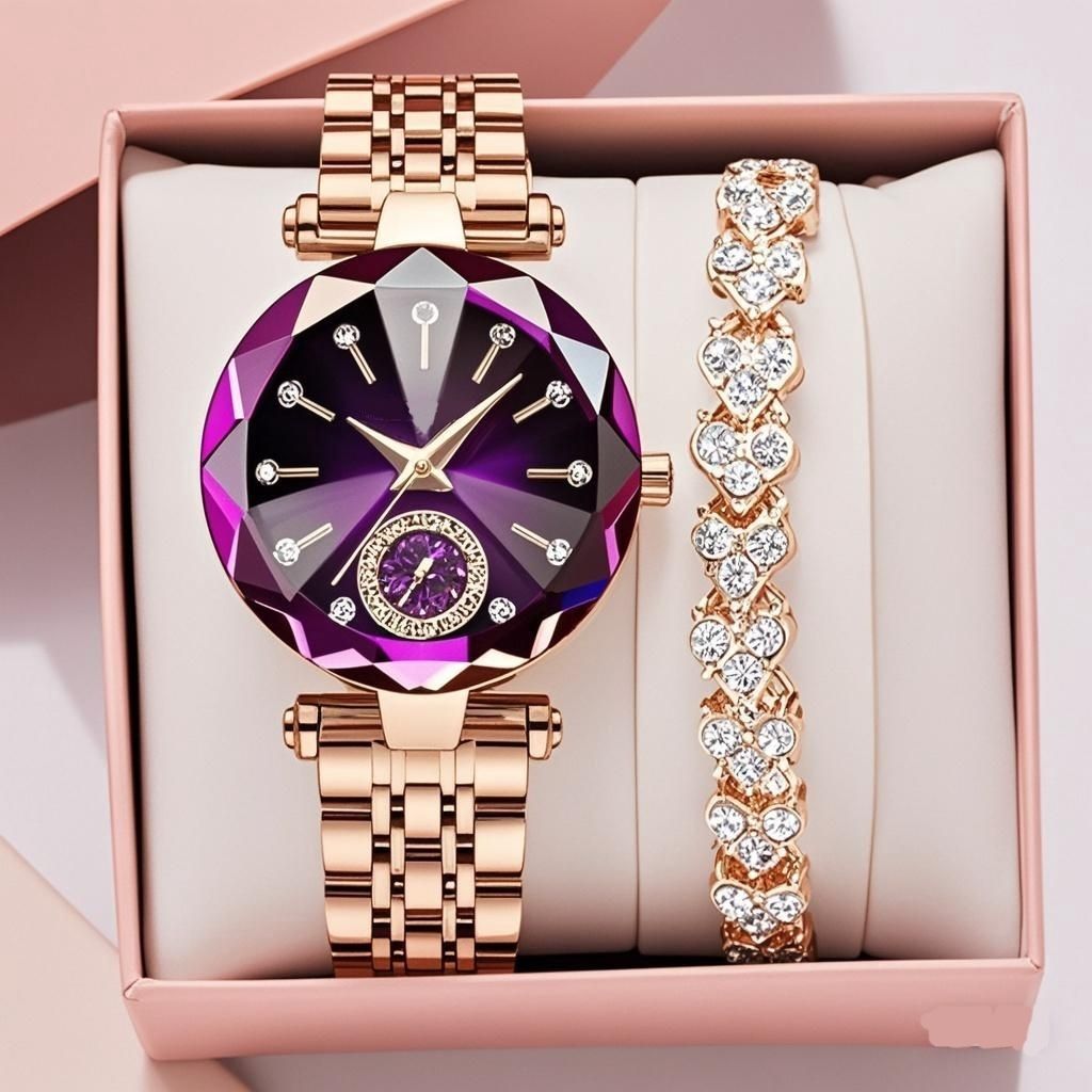 Women's Casual Simple Quartz Watch With Diamond