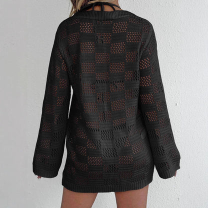 Women's Cardigan Hollow Out Long Sleeve Sun Protective Blouse
