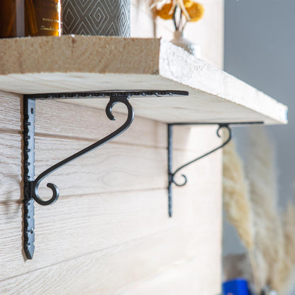 205mm Notched Scroll Iron Shelf Bracket