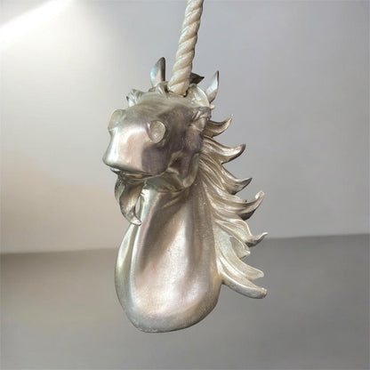 51CM SILVER UNICORN HEAD