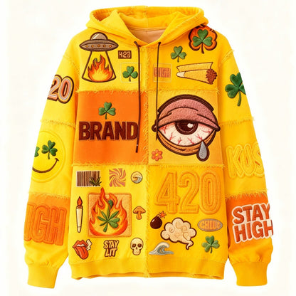 Fashion Casual Printed Polyester Sweater