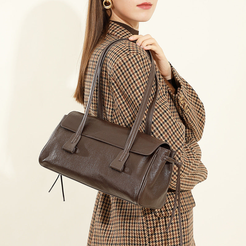 Women's Vegetable Tanned Cowhide Armpit High-end Handbag