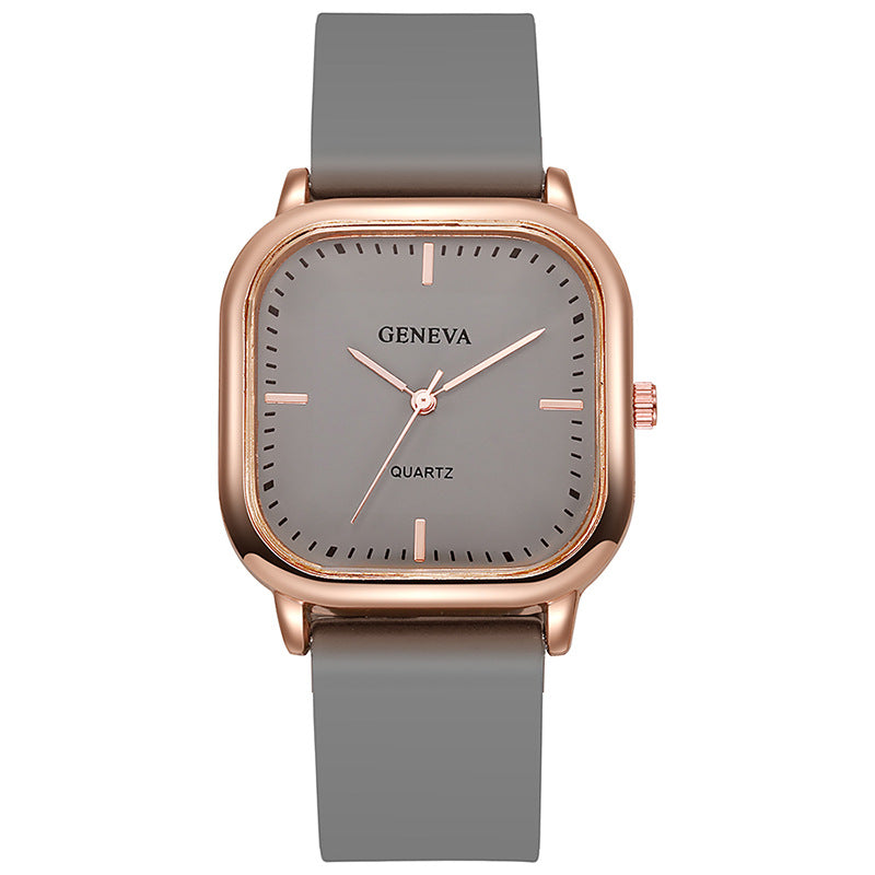 Women's Silicone Strap Fashionable Rose Gold Watch