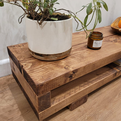 VIOT Low Solid Wood Chunky TV Unit