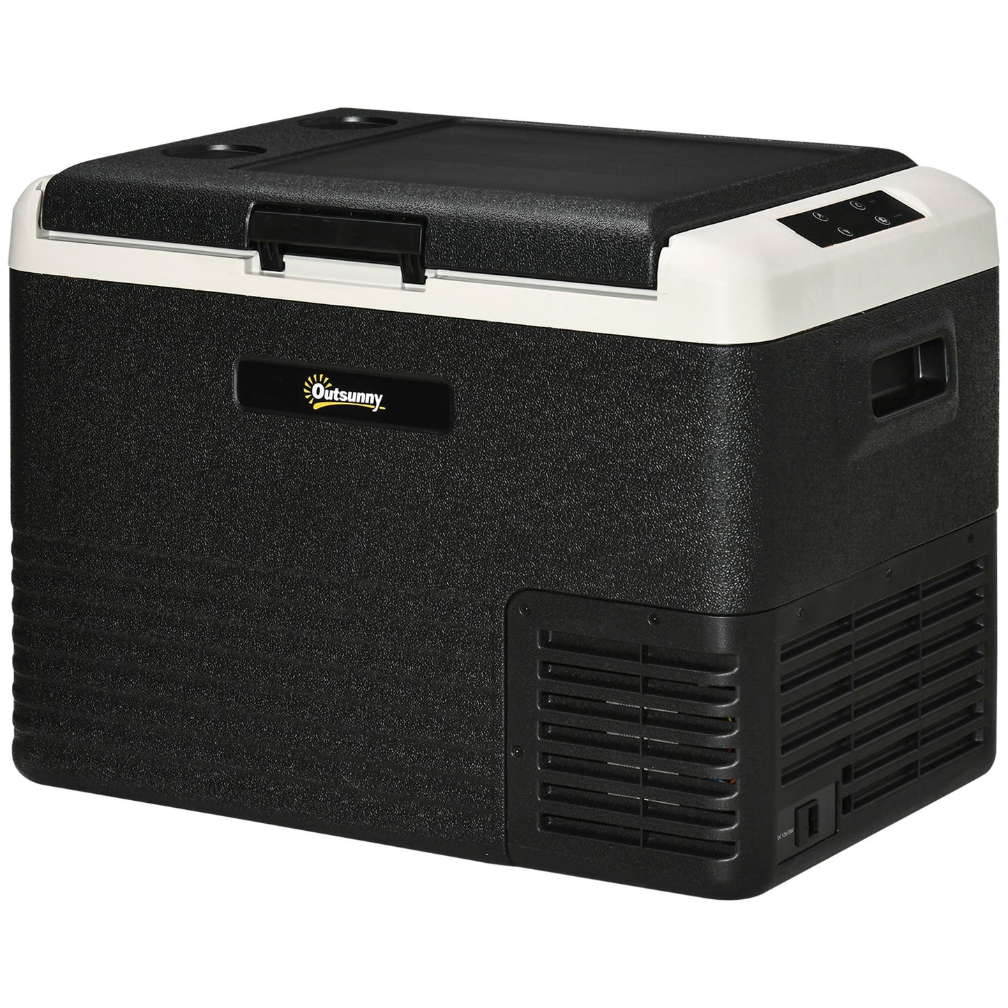 Outsunny 40L Car Refrigerator, Portable Compressor Car Fridge Freezer, Electric Cooler Box with 12/24V DC and 110-240V AC for Camping, Driving, Picnic, Down to -20\'e2\'84\'83