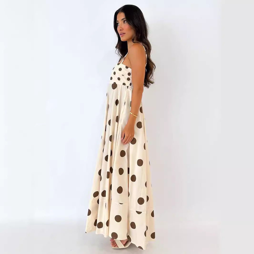 Summer Fashion Printed Backless Sling Dress