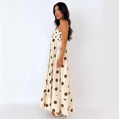 Summer Fashion Printed Backless Sling Dress