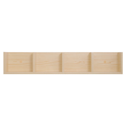 HOMCOM Wall Mount 84 CD / 56 DVD/Blu-ray/ Media Storage Rack 4 Cubes, Wooden Shelf Organiser Unit Bookcase Display, Set of 2, Natural Wood Finish