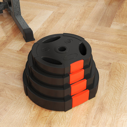 SPORTNOW Olympic Weight Plates Set, with Two 7.5kg and Two 5kg weights, Black