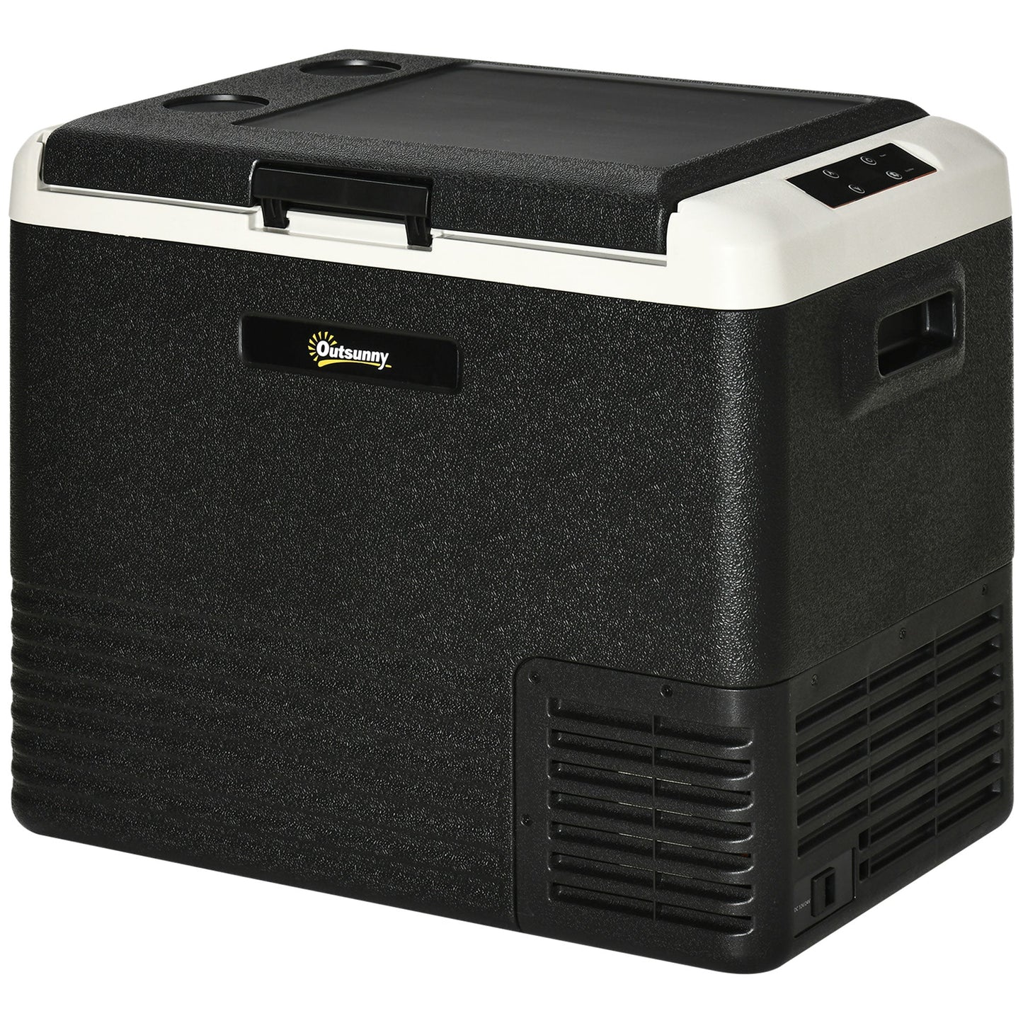 Outsunny 50L Car Refrigerator, Portable Compressor Car Fridge Freezer, Electric Cooler Box with 12/24V DC and 110-240V AC for Camping, Driving, Picnic, Down to -20\'e2\'84\'83