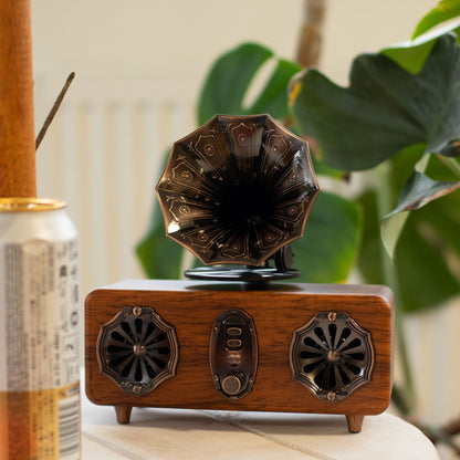 Retro Mini Double Gramophone Speaker - Bluetooth - 5.4 watt x 2