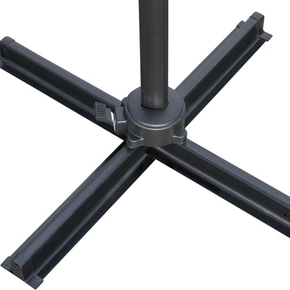 Outsunny 2.7 x 2.7 m Cantilever Parasol, Square Overhanging Umbrella with Cross Base, Crank Handle, Tilt, 360\'c2\'b0 Rotation and Aluminium Frame, Grey