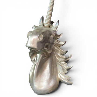 51CM SILVER UNICORN HEAD