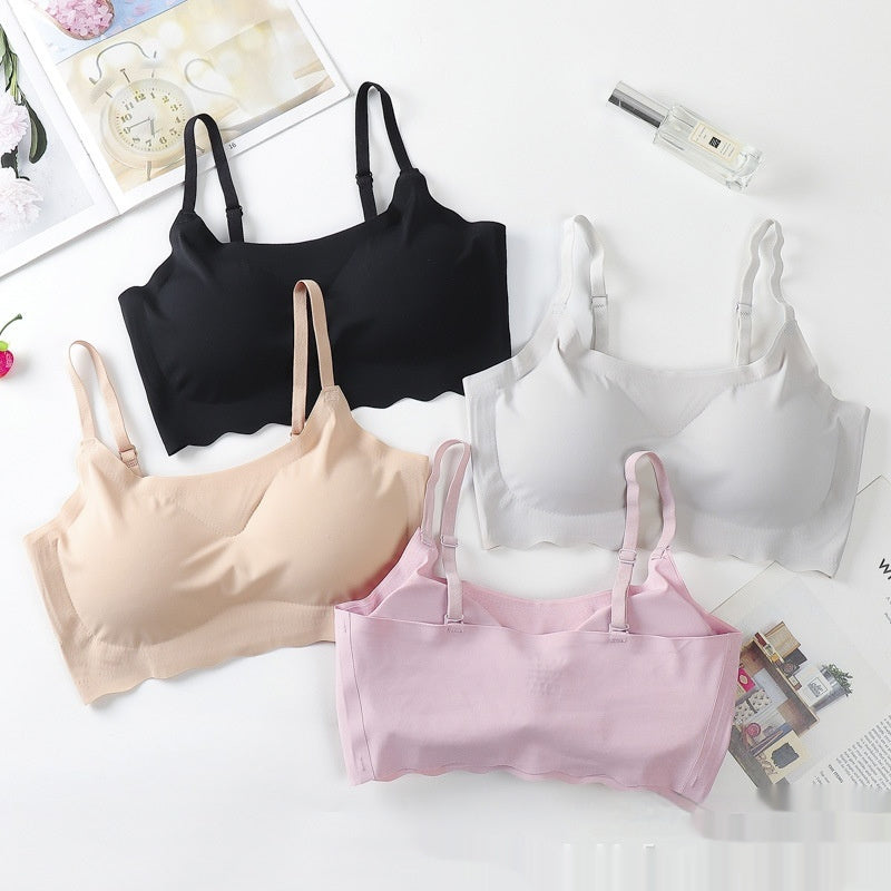 Fourth-generation Ice-silk Seamless Sleep Bra With Push-up Effect And No Underwire