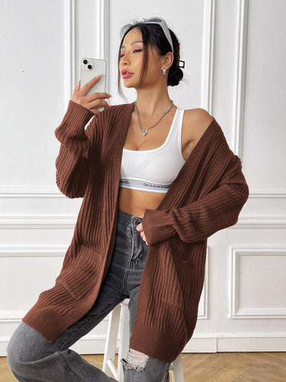 New Double Pocket Simple Casual Sweater Cardigan