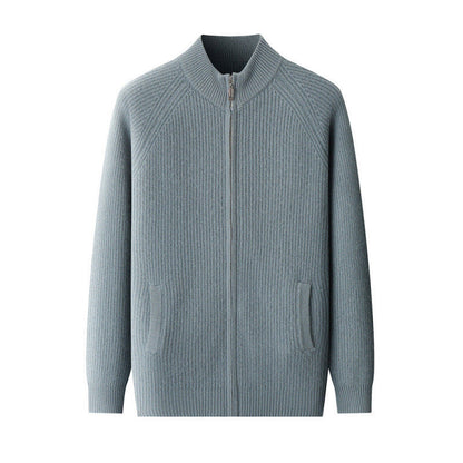 Men's Half Turtleneck Zipper Cardigan Thickened Jacket Casual