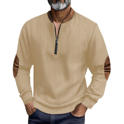 Premium Men's Corduroy Zip-Up Jacket - Casual Pullover Shirt