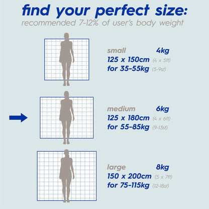 Weighted Blanket with Storage Bag - 125 x 180cm - 6kg - Grey