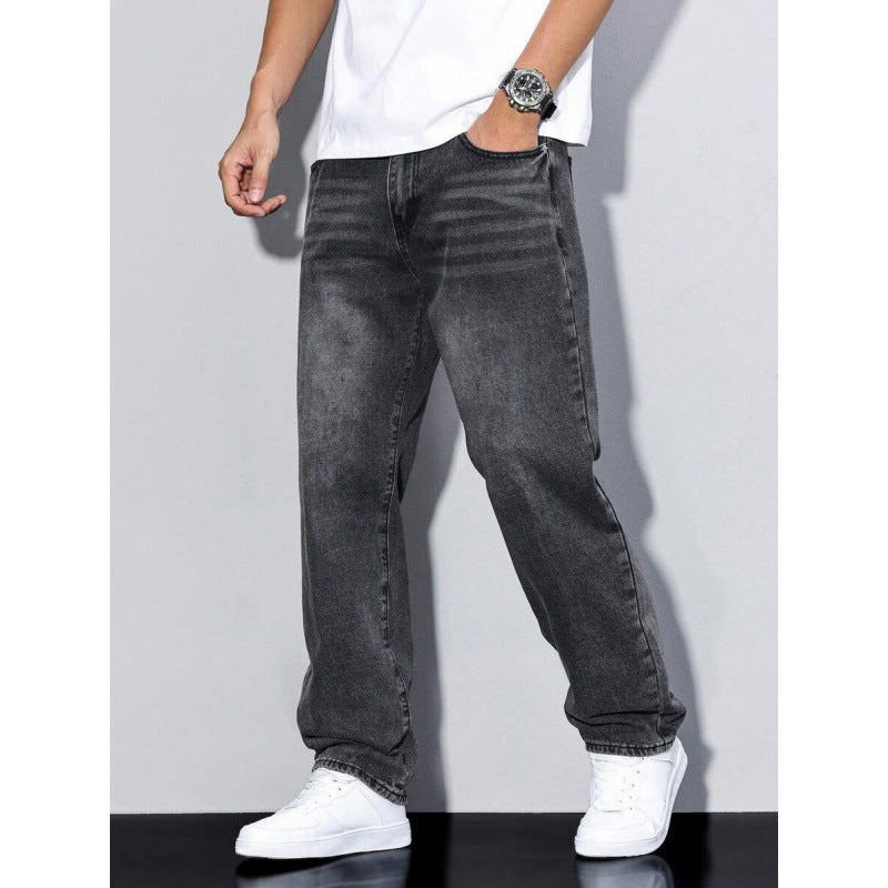 Men's Casual Straight-leg Loose Long Jeans