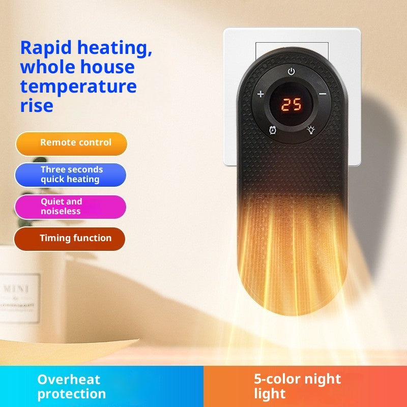 Small Heater 180 Degree Rotatable Electric Heater With Remote LED Display Overheat Protection Warmer With Timer Function