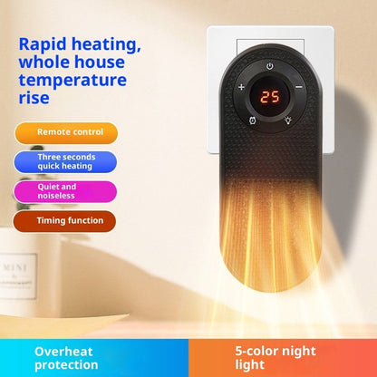 Small Heater 180 Degree Rotatable Electric Heater With Remote LED Display Overheat Protection Warmer With Timer Function