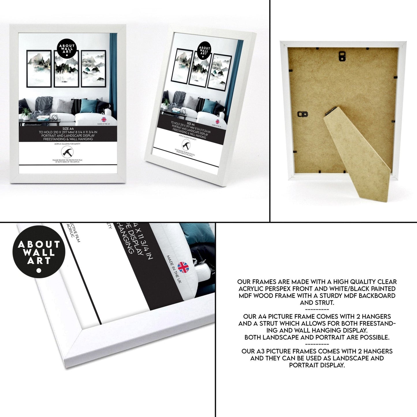 Big Paintings For Living Room | Set of 3 Botanical Wall art Prints