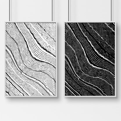 Line art for bedroom | set of 2 Black and White wall art prints