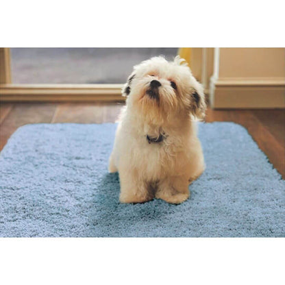 Washable Blue Shaggy Rug