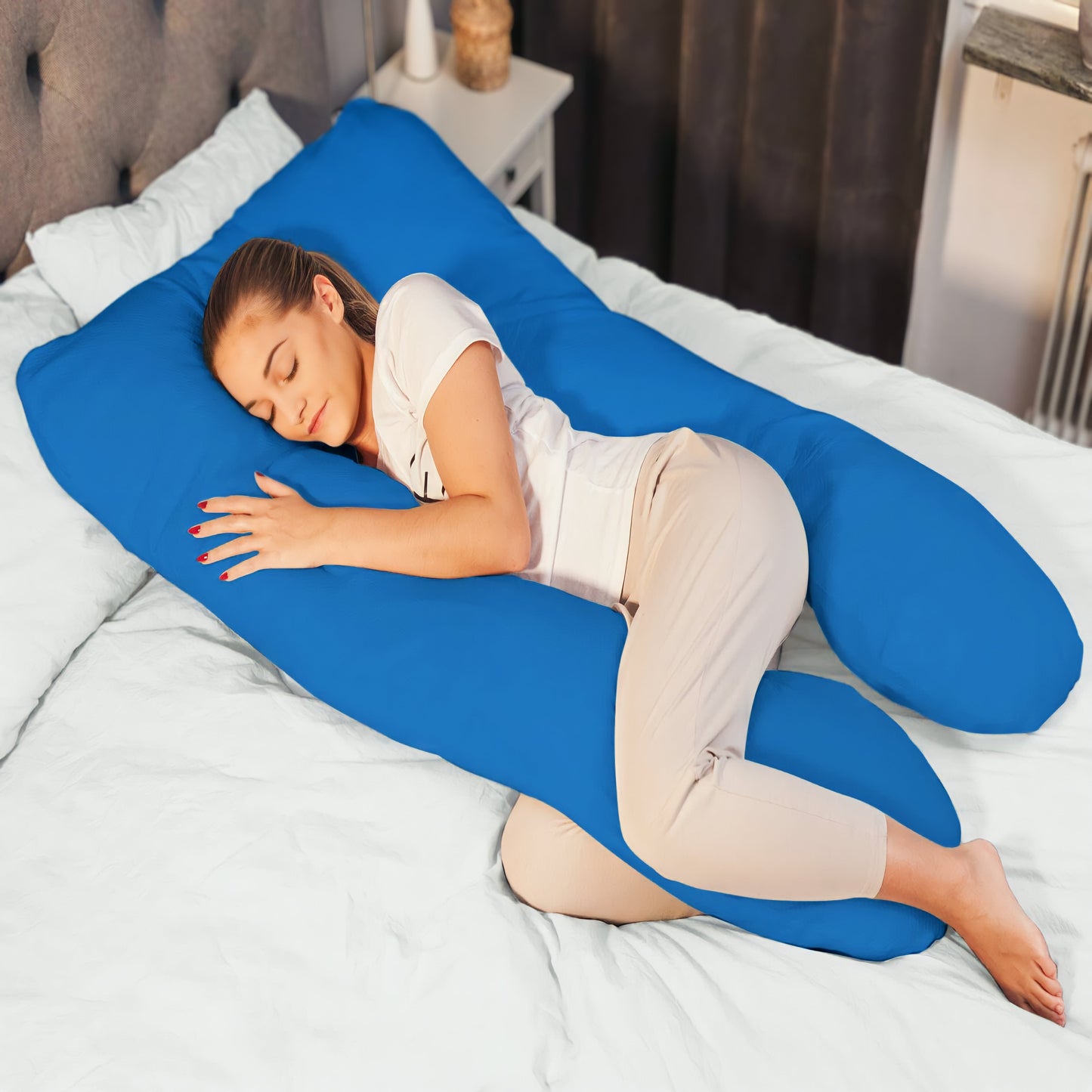 U-Shaped Pregnancy Pillow – Full Body Support Pillow for Side Sleepers